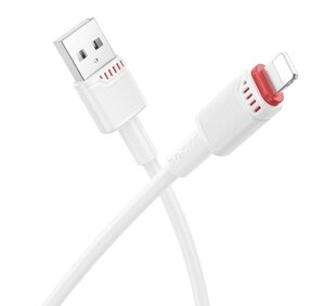 Кабель синхронізації Borofone BX110 Premium USB to Lightning 2.4A 1 м White (37239_3611053)