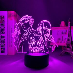 Настільний світильник-нічник Fan Girl Сім'я шпигуна 16 кольорів USB (17109)