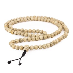 Чітки з насіння пальми Кров дракона Колір слонової кістки Kailash 108 намистин 8.5 мм (22899)