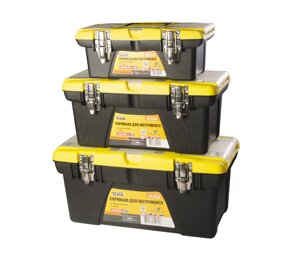 Ящики для інструменту MASTERTOOL комплект 3 шт 13"+16"+19" знімні органайзери металеві замки (79-2313/2316/2319)