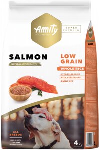Сухий корм для собак Amity Super Premium Salmon сухий корм для дорослих собак із лососем 4 кг (8436538949597)