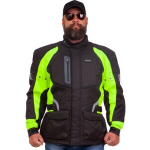 Мотокуртка текстильна із захистом NERVE MS-0213-G XL-48-50 Чорний-салатовий PT1513