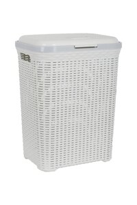 Кошик для білизни VIOLET HOUSE WHITE Роттанг 56,5х33х44 см Білий (6481622)