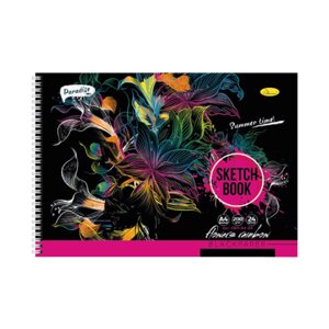 Скетчбук BLACK Апельсин СБЧ-А4-24 А4 24 аркуші Flowers rainbow