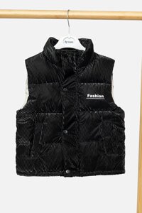 Утеплений жилет для дівчинки No Brand 110 см Чорний ЦБ-00242789 (SKT000965777)