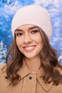 Тепла пухнаста шапка (4982) Braxton пудра 56-59