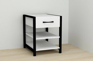 Тумба Ferrum-decor Вів'єн 1/2 50x41x40 см Чорний з білим (XK00073)