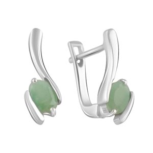Срібні сережки SilverBreeze з натуральним смарагдом 0.965ct (2104438)