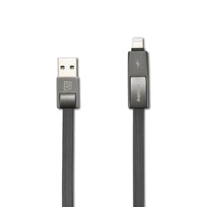 Кабель для заряджання USB Remax RC-042t Strive сombo 2-in-1 USB/Lightning/ USB/МicroUSB 1 м Black