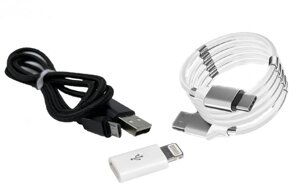 Набір Кабель SuperCalla TYPE-C на магнітах і Адаптер Lightning і Кабель USB-microUSB (vol-1017)
