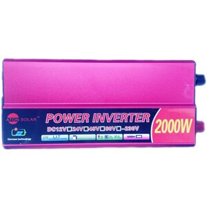 Автомобільний інвертор Aton Solar Power Inverter 023 c 12V на 220V 2000W модифікована синусоїда Red (11057-hbr)