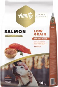 Сухий корм для собак Amity Super Premium Salmon сухий корм для дорослих собак із лососем 14 кг (8436538949603)