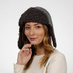 Шапка вушанка жіноча LuckyLOOK Рената One Size Сірий 664-418