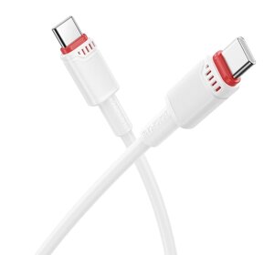 Кабель синхронизации Borofone BX110 Premium 60W/3A Type-C to Type-C 1м White (37238_3611051)