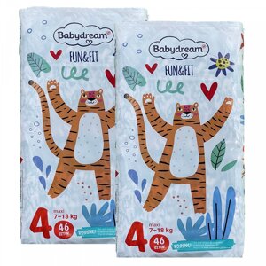 Підгузки Babydream FUN&FIT 4 maxi 7-18 кг 92 шт.