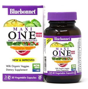 Комплекс Вітамінів Без Заліза, Maxi One, Iron Free, Bluebonnet Nutrition, 30 капсул