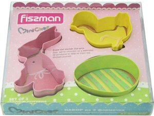 Набір 3 металеві форми для вирубки печива Mini Chef Fissman DP38601