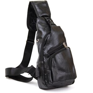 Сумка крос боді смарт зі шкірозаму Vintage 20571 Чорна 16,7х32х10,5