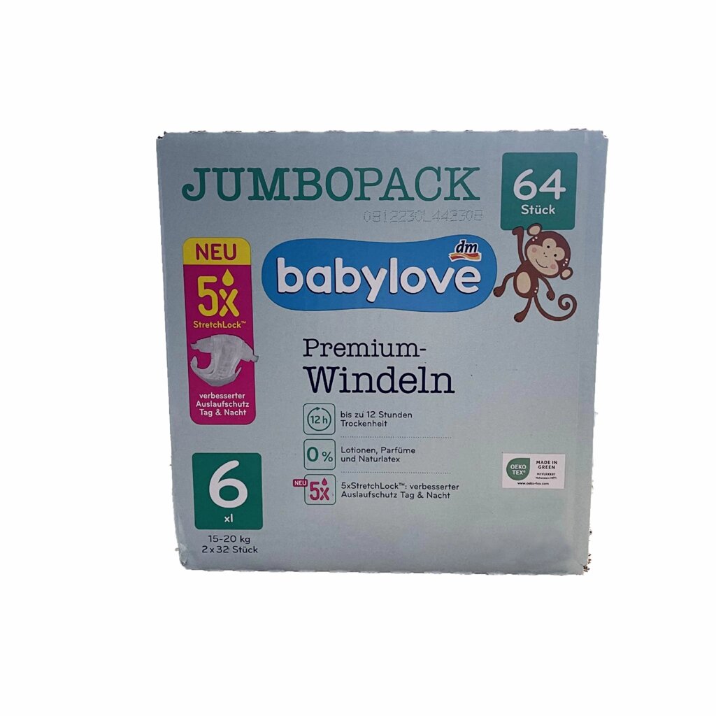 Підгузки Babylove Premium Jumbo Pack 6xl (15-20 кг ) 64 шт від компанії Лізок - фото 1