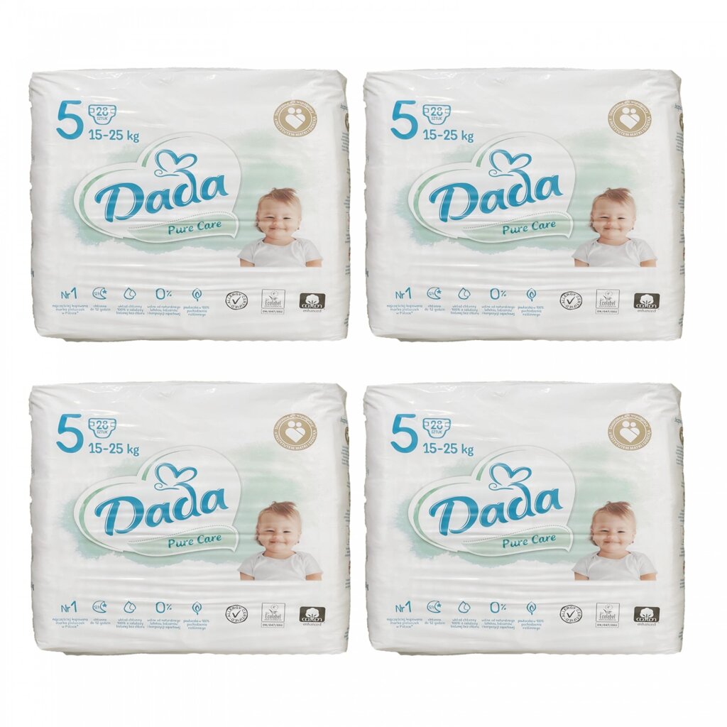 Підгузки Dada Pure Care 5 (15-25 кг) 112 шт від компанії Лізок - фото 1