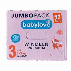 Підгузки Babylove 3 4-9 кг 92 шт. Jumbo Pack