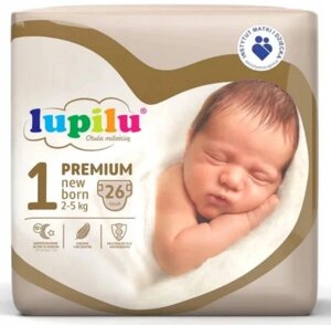 Підгузки Lupilu Premium New born Розмір 1 Вага 2-5 кг 26 шт