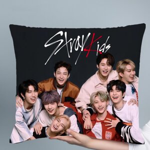 Подушка з принтом Подушковик Stray Kids 32х32 см Чорний (hub_5os47g)