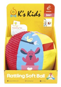 Брязкальце Ks Kids М'яч м'який KA10805-OB 15x21x14 см Різнокольоровий (6603095)