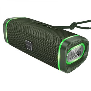 Портативний блютуз стовпчик Borofone BR32 Strong Bass AUX SD-card Bluetooth V5.3 USB FM-Radio Зелений