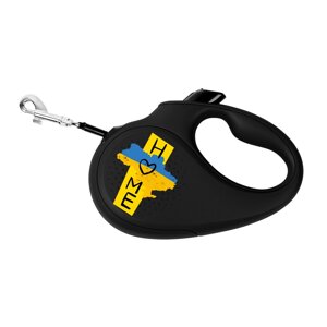 Поводок-рулетка для собак WAUDOG R-leash Будинок M 5 м до 25 кг Чорний (8125-0230-01)