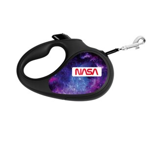 Поводок-рулетка для собак WAUDOG R-leash NASA21 L до 50 кг 5 м світловідбиваючі стрічка Чорний