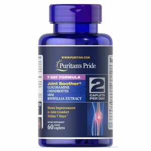 Препарат для суглобів і зв'язок Puritan's Pride 7 Day Formula Joint Soother Glucosamine, Chondroitin, MSM & Boswellia 60