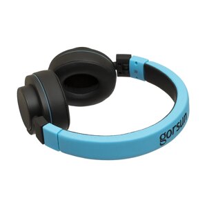 Дротові навушники накладні з мікрофоном Gorsun GS-788 mini jack 3.5 mm 1,2 м Blue