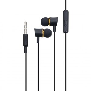 Дротові вакумні навушники з мікрофоном Hoco 3.5 mm M37 Pleasant Sound 1.2 m Black