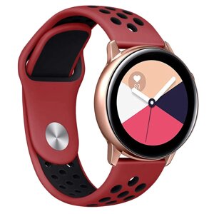 Ремінець 20мм BeWatch силіконовий для Samsung Active| Active 2 | Galaxy watch 42mm Червоно-Чорний (1010131)