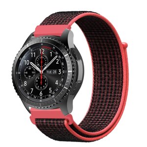 Ремінець BeWatch для Samsung Galaxy Watch 42| Galaxy Watch 3 41 | Active | Active 2 нейлоновий 20мм липучка Кораловий