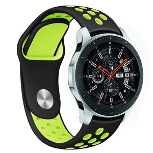 Ремінець BeWatch для Xiaomi Amazfit Stratos | Pace | GTR 47mm перфорований 22мм Чорно-Салатовий (1020116)