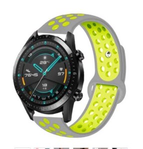 Ремінець BeWatch для Xiaomi Amazfit Stratos | Pace | GTR 47mm силіконовий 22мм Сіро Жовтий (1020246)