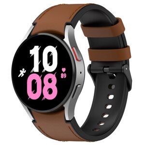 Ремінець шкіра-силікон BeWatch Samsung Galaxy Watch 4 / 5 / 6 20 мм Коричневий (1gw0104)