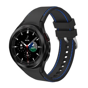 Ремінець силіконовий BeWatch для Samsung Galaxy Watch 4/5/6 Чорний із синім (1gw0203)