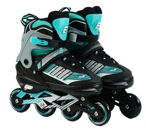 Роликові ковзани Best Roller 38-41 24-26 см Black and Turquoise (151206)