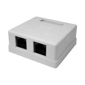 Розетка для інтернету Lucom RJ45 UTP6 2x2 зовнішня LSA ToolFree AWG22-24 Біла (62.09.8316)