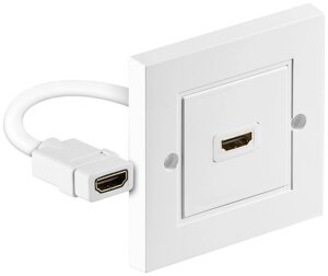 Розетка моніторна Lucom HDMI F/F (розетка) 1x внутрішня 86x86mm HS+HEC+ARC білий (25.02.5048)