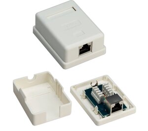 Розетка мережева Goobay RJ45 STP6 (розетка) зовнішня LSA ToolFree AWG22-24 білий (75.07.7634)