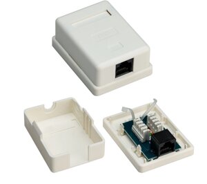 Розетка мережева Goobay RJ45 UTP6 (розетка) зовнішня LSA ToolFree AWG22-24 білий (75.07.7632)