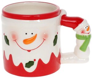 Різдвяний керамічний кухоль Snowman 400ml DP218248 BonaDi