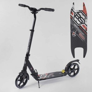 Самокат алюмінієвий Best Scooter з PU колесами, 2 аммортизаторами Black/Red (92087)