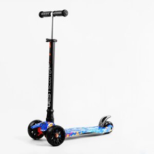 Самокат Best Scooter MAXI S 4 колеса PU СВІТЛО Abstraction 60 кг Різнокольоровий (113945)