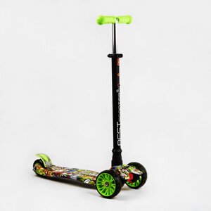 Самокат Best Scooter MAXI S 4 колеса PU СВІТЛО Graffiti 60 кг Різнокольоровий (111813)