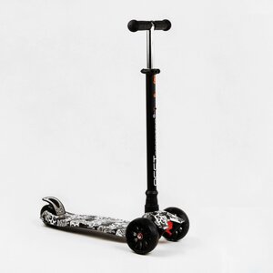 Самокат Best Scooter MAXI S 4 колеса PU СВІТЛО Skulls and flowers 60 кг Різнокольоровий (111817)